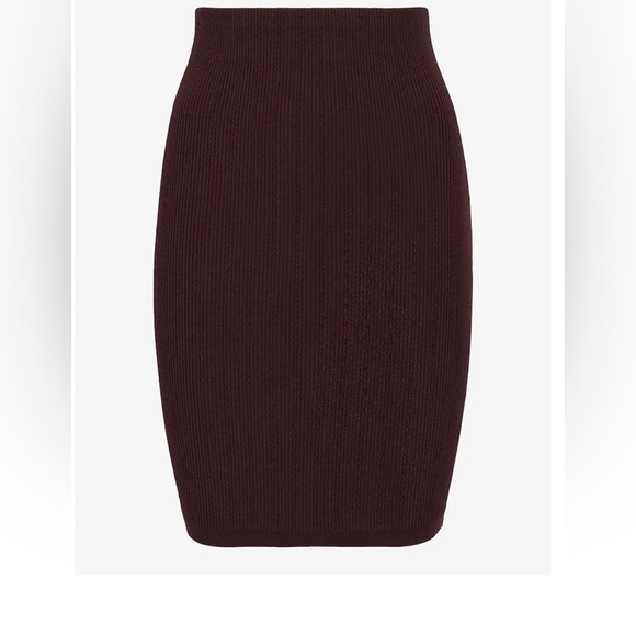 Express High Waisted Ribbed Sweater Pencil Mini Skirt